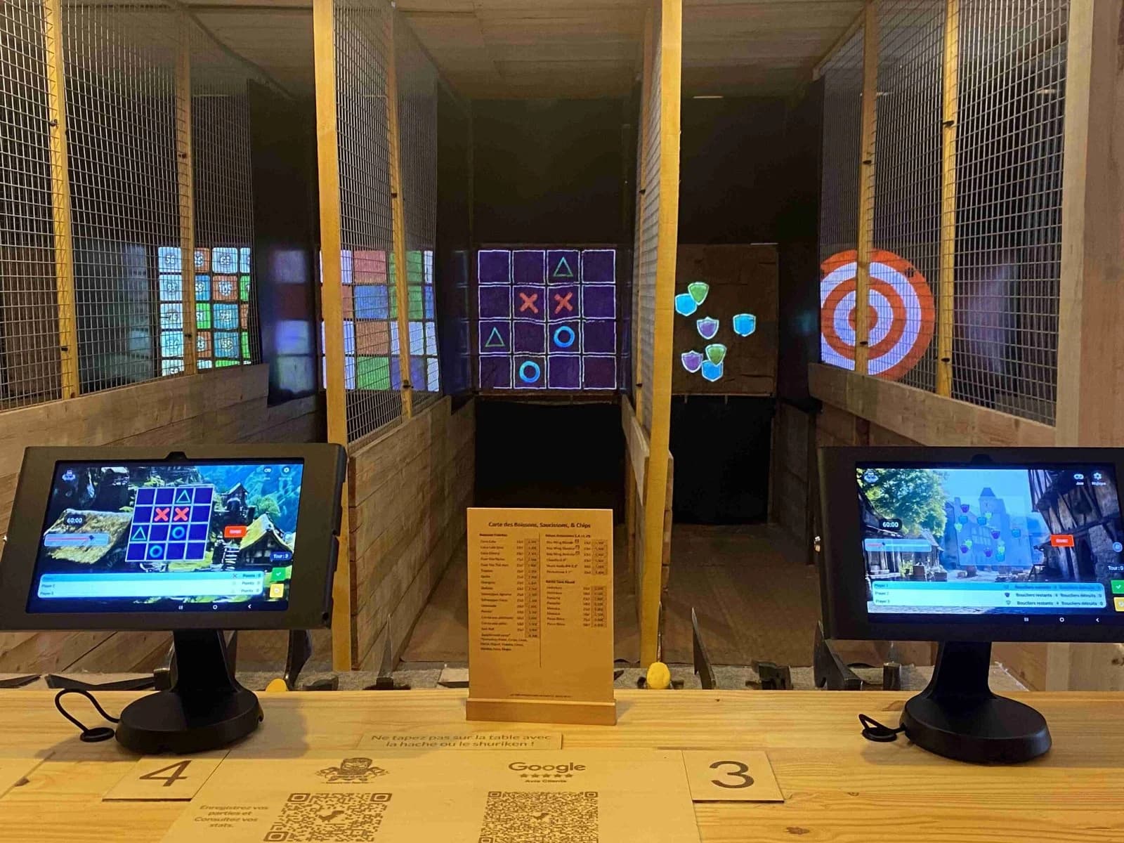Digital Axe Throwing, logiciel projeté sur cibles